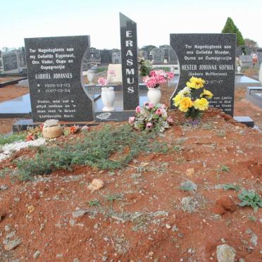 ERASMUS Gabriël Johannes 1929-2007 &amp; Hester Johanna Sophia McPHERSON 1933-