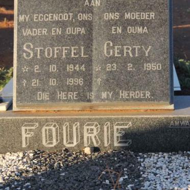 FOURIE Stoffel 1944-1996 &amp; Gerty 1950-