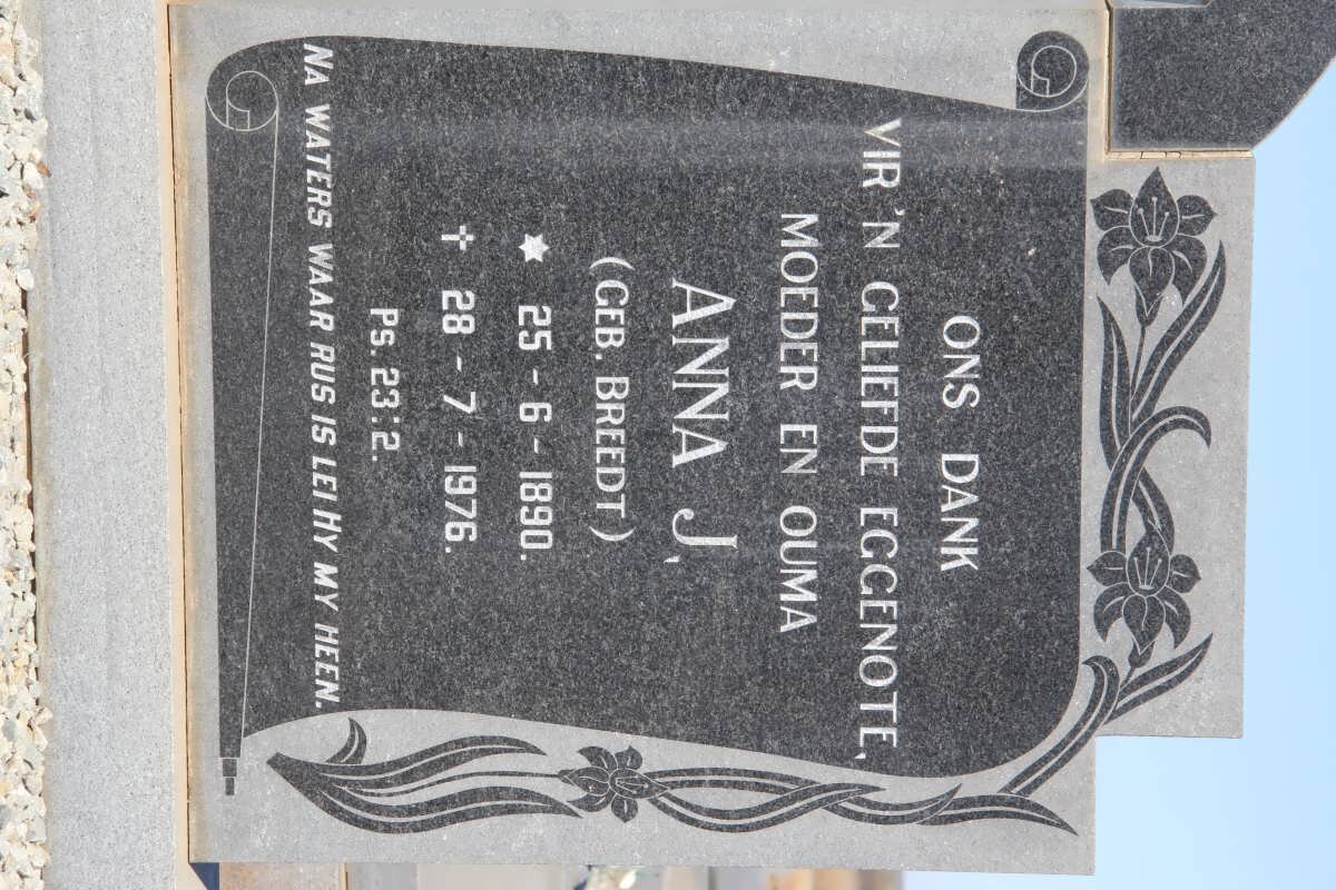 FOURIE Anna J. nee BREEDT 1890-1976