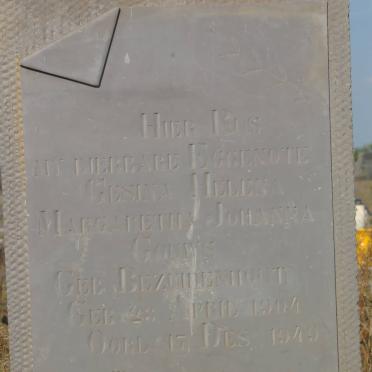 GOUWS Gesina Helena Margaretha Johanna nee BEZUIDENHOUT 1904-1949