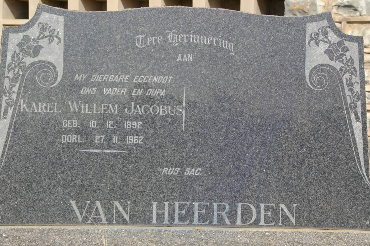 HEERDEN Karel Willem Jacobus, van 1892-1962