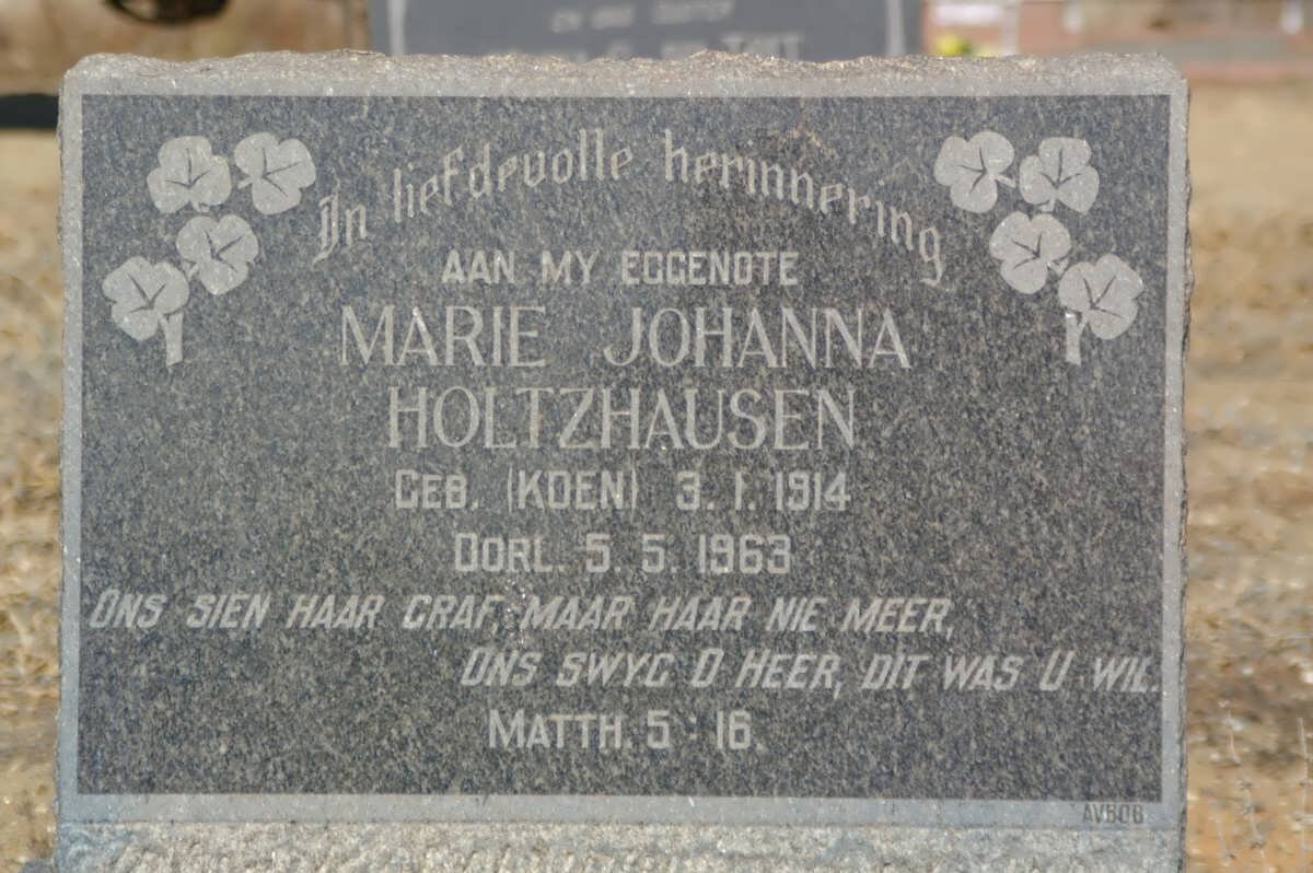 HOLTZHAUSEN Marie Johanna nee KOEN 1914-1963 