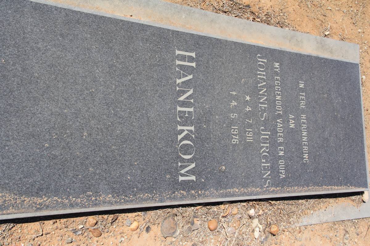 HANEKOM Johannes Jurgens 1911-1976