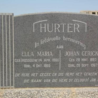 HURTER Johan Gericke 1897-1967 &amp; Ella Maria ROSSOUW 1900-1965