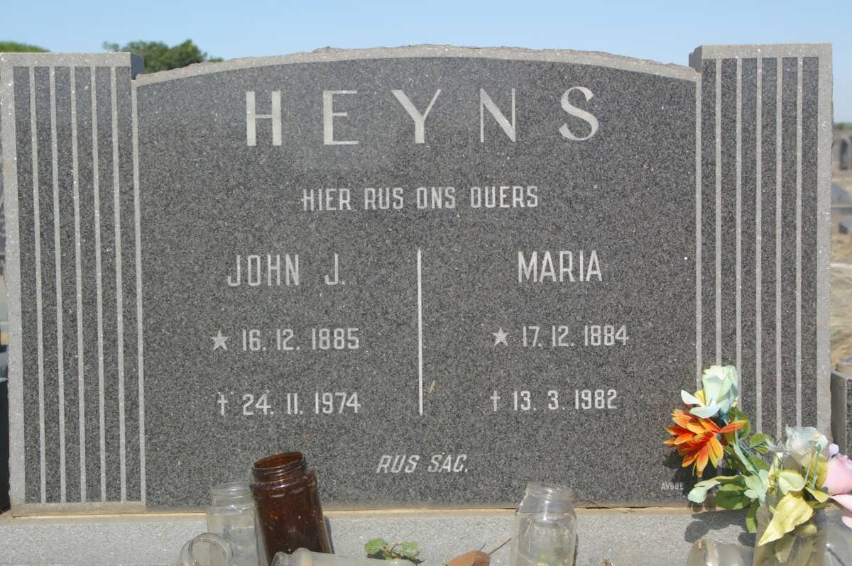 HEYNS John J. 1885-1974 &amp; Maria 1884-1982