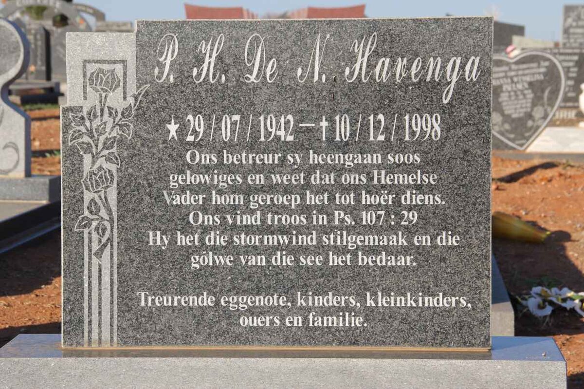 HAVENGA P.H. De N. 1942-1998