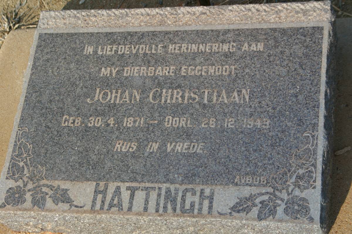 HATTINGH Johan Christiaan 1871-1949