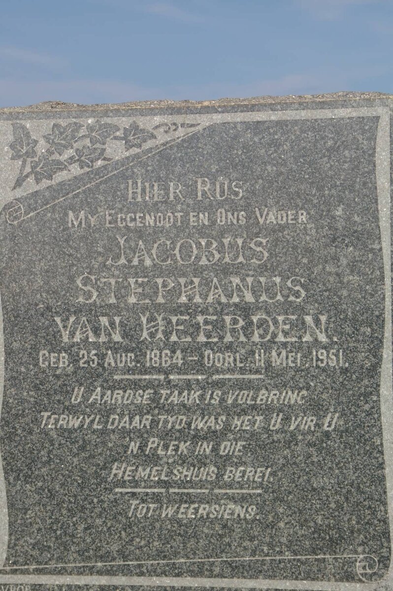 HEERDEN Jacobus Stephanus, van 1864-1951