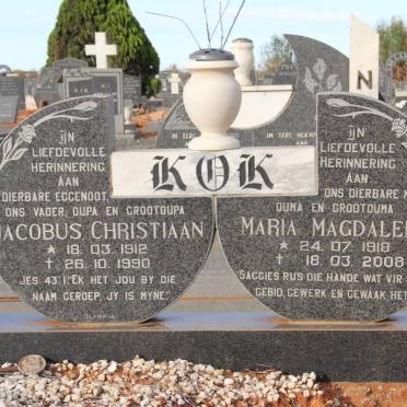 KOK Jacobus Christiaan 1912-1990 &amp; Maria Magdalena 1918-2008