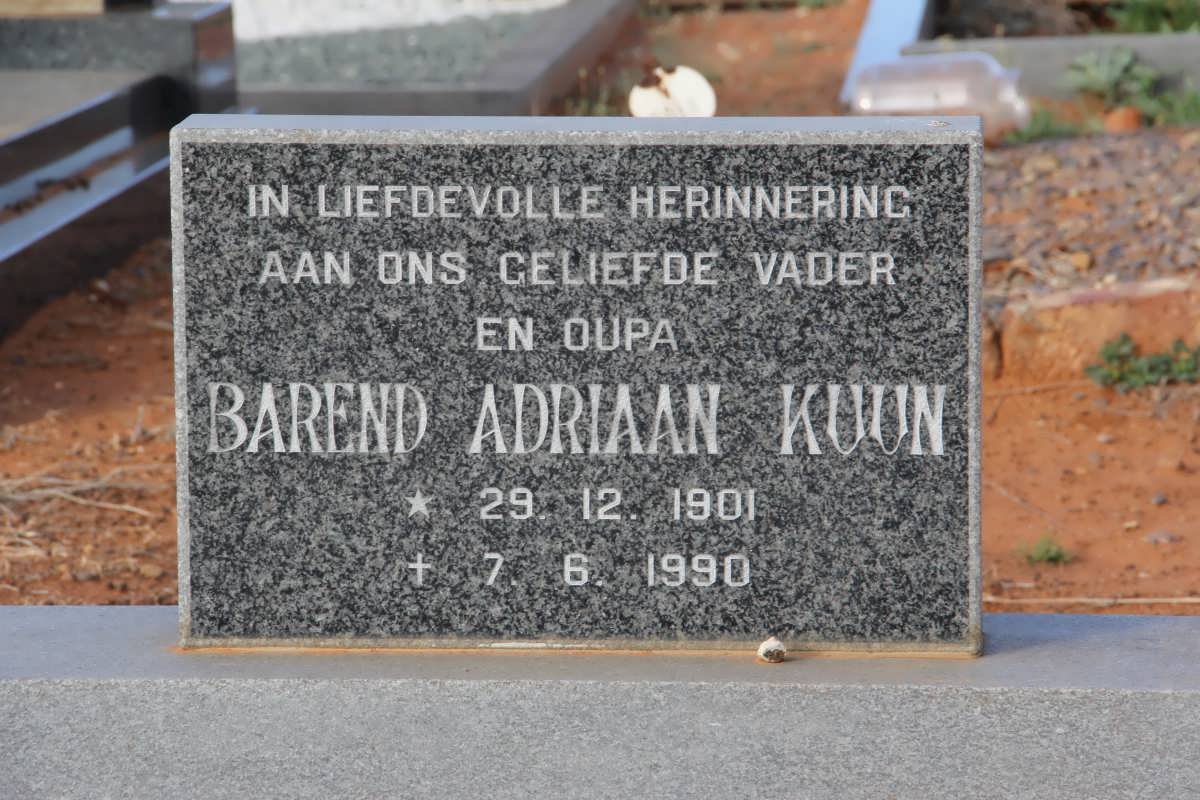 KUUN Barend Adriaan 1901-1990