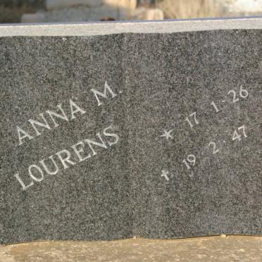 LOURENS Anna M. 1926-1947