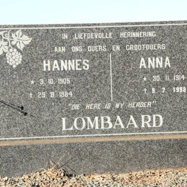 LOMBAARD Hannes 1905-1984 &amp; Anna 1914-1998