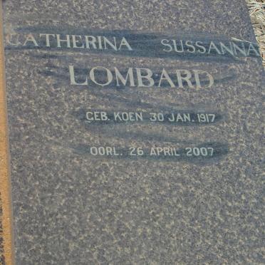 LOMBARD Catherina Sussanna nee KOEN 1917-2007
