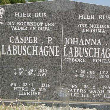 LABUSCHAGNE Casper P. 1915-1997 &amp; Johanna C.P. POHLMAN 1913-2003