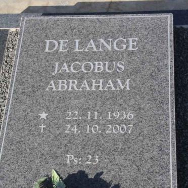 LANGE Jacobus Abraham, de 1936-2007