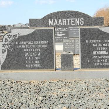 MAARTENS Barend J. 1904-1979 &amp; Hendrina P. BADENHORST 1911-1999