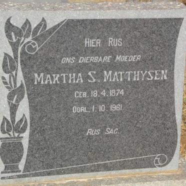 MATTHYSEN Martha S. 1874-1961