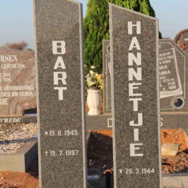 MARX Bart 1945-1997 &amp; Hannetjie 1944-