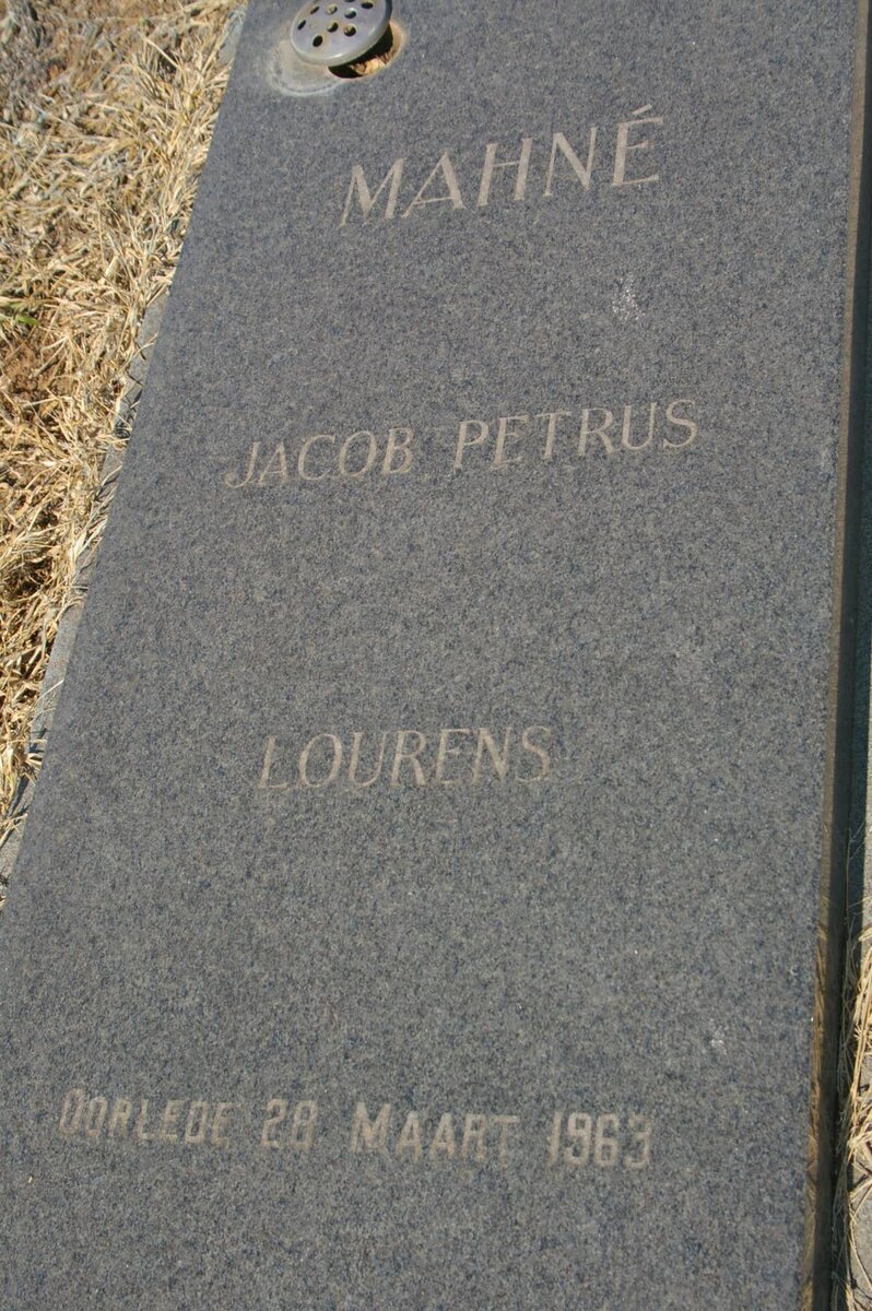 MAHNÉ Jacob Petrus Lourens -1963