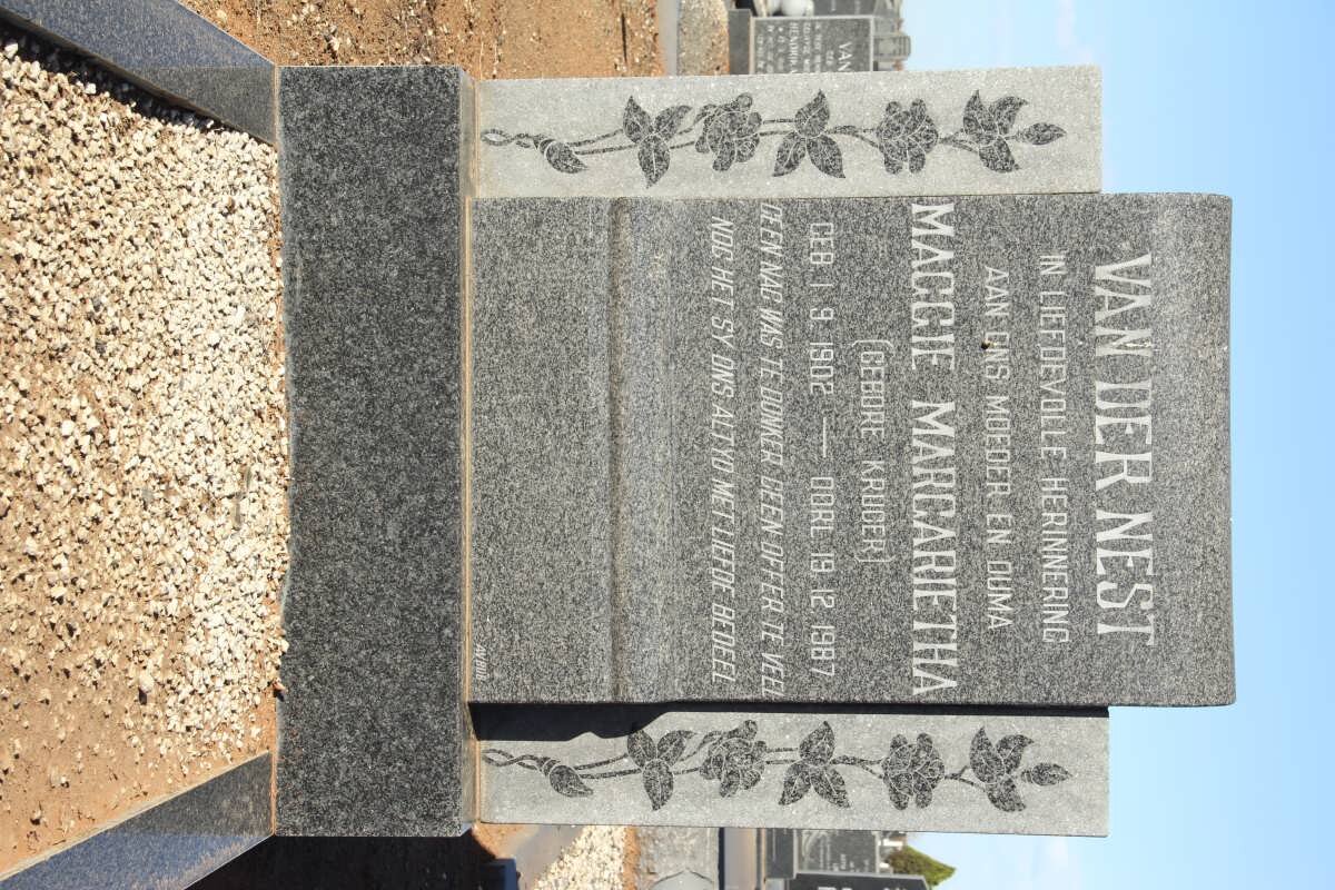 NEST Maggie Margarietha, van der nee KRUGER 1902-1987