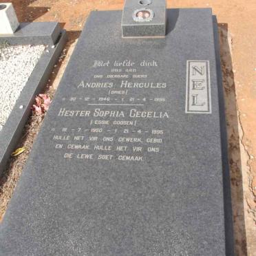 NEL Andries Hercules 1946-1995 &amp; Hester Sophia Cecelia GOOSEN 1950-1995