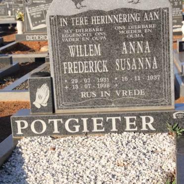 POTGIETER Willem Frederick 1931-1998 &amp; Anna Susanna 1937-