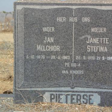 PIETERSE Jan Melchior 1876-1963 &amp; Janette Stefina 1898-1982