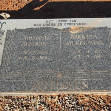 ROOYEN Johannes Hendrik, van 1907-1985 &amp; Barbara Wilhelmina 1910-1984