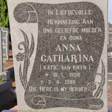 REDELINGHUYS Anna Catharina nee VAN RHYN 1930-1999