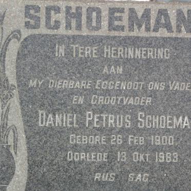 SCHOEMAN Daniel Petrus 1900-1963