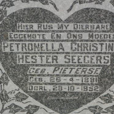SEEGERS Petronella Christina Hester nee PIETERSE 1881-1952