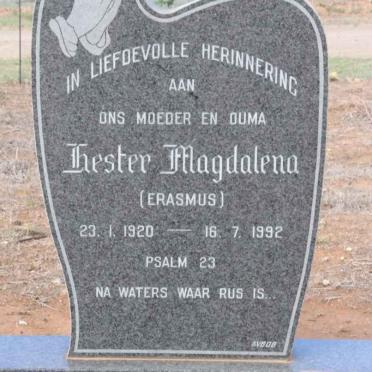 SLABBERT Hester Magdalena nee ERASMUS 1920-1992