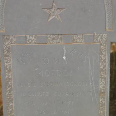 SCHOLTZ Elsie Susana nee DU PREEZ 1867-1953