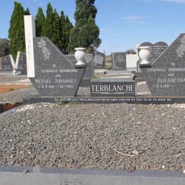 TERBLANCHE Wessel Johannes 1934-1993 &amp; Elizabetha 1941-