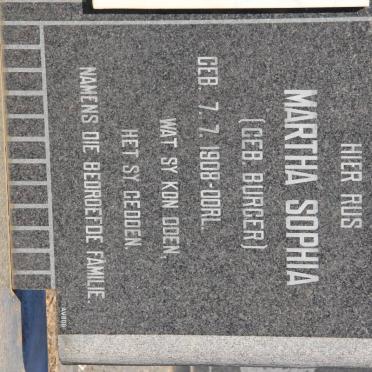 THERON Martha Sophia nee BURGER 1908-