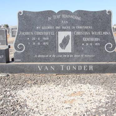 TONDER Jacobus Christoffel, van 1909-1972 &amp; Christina Wilhelmina Gertruida 1915-
