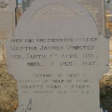 VORSTER Martha Jacoba nee SMITH 1873-1947