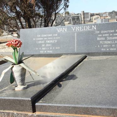 VREDEN Lukas Andries, van 1902-1979 &amp; Maria Susanna Petronella 1925-1994