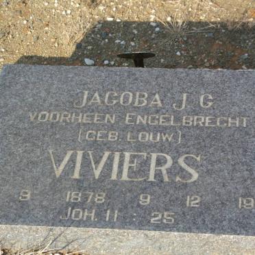 VIVIERS Jacoba J.G. voorheen ENGELBRECHT nee LOUW 1878-1948