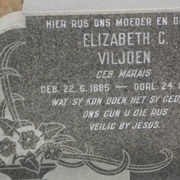 VILJOEN Gabriel N. 1882-1954 &amp; Elizabeth C. MARAIS 1885-1974
