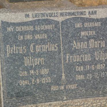 VILJOEN Petrus Cornelius 1887-1953 &amp; Anna Maria Francina 1897-1971