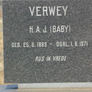 VERWEY H.A.J. 1889-1971