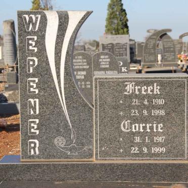 WEPENER Freek 1910-1998 &amp; Corrie 1917-1999