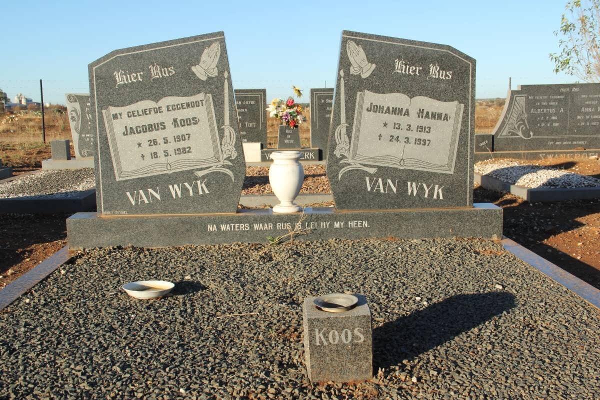 WYK Jacobus, van 1907-1982 &amp; Johanna 1913-1997