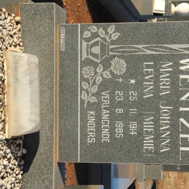 WENTZEL Olaf Ferdinand 1896-1982 &amp; Maria Johanna Levina 1914-1985