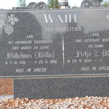 WAHL Wilhelmus 1916-1990 &amp; Pietje Z. 1934-