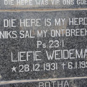WEIDEMAN Liefie 1931-1997