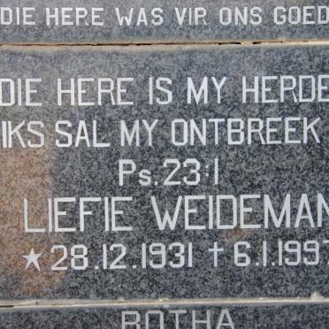WEIDEMAN Liefie 1931-1997