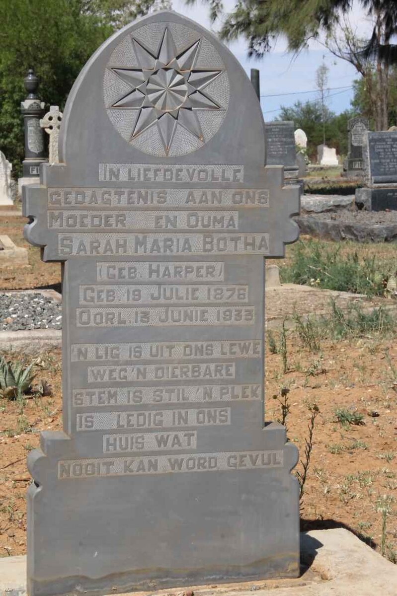 BOTHA Sarah Maria nee HARPER 1876-1933