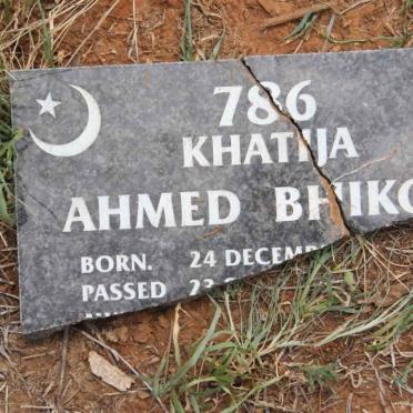 BHIKOO Khatija Ahmed 1920-1997